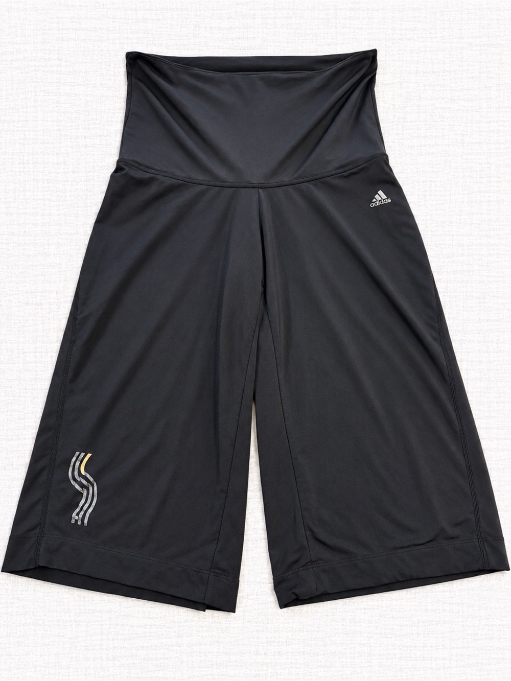 Adidas Clima365 Black Wide Leg Capri Pants Women’s Small Y2K 2008
